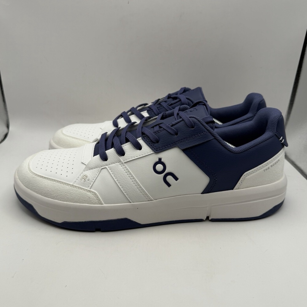 New On The Roger Clubhouse White‎ Acai Blue Sneaker 3MF10541534 Men's Size 12.5